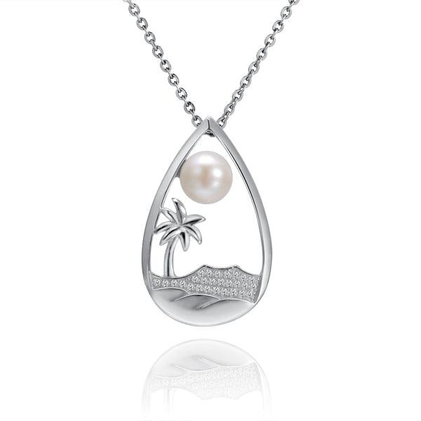 Pearl Diamond Head Pendant Pendant Island by Koa Nani Akoya Pearl 