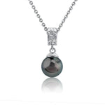 Pearl Engraved Plumeria Pendant Pendant Island by Koa Nani Tahitian Pearl 