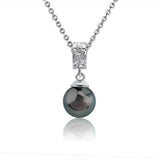 Pearl Engraved Plumeria Pendant Pendant Island by Koa Nani Tahitian Pearl 