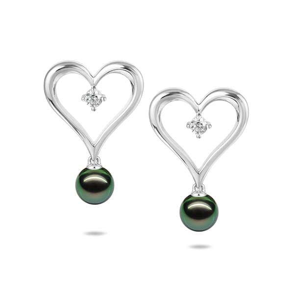Pearl Heart Earrings Earrings Island by Koa Nani Tahitian Pearl 