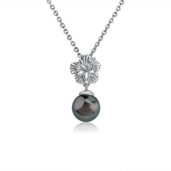 Pearl Hibiscus Pendant Pendant Island by Koa Nani Tahitian Pearl 