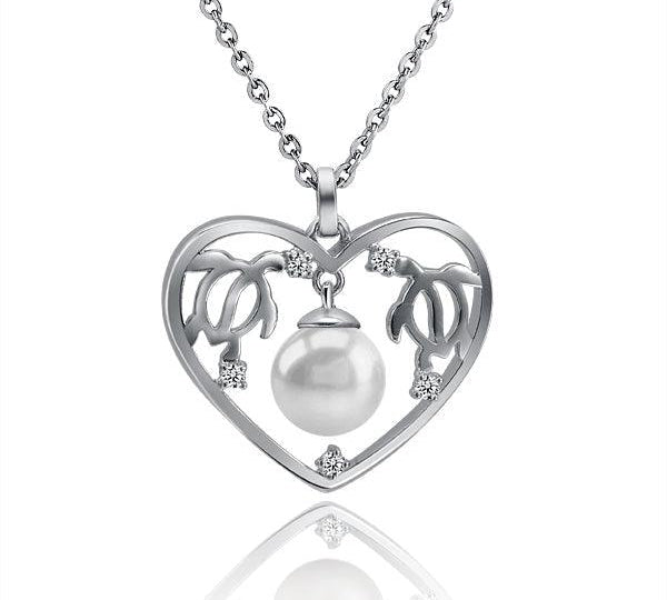 Pearl Honu Heart Pendant Pendant Island by Koa Nani Freshwater Pearl 