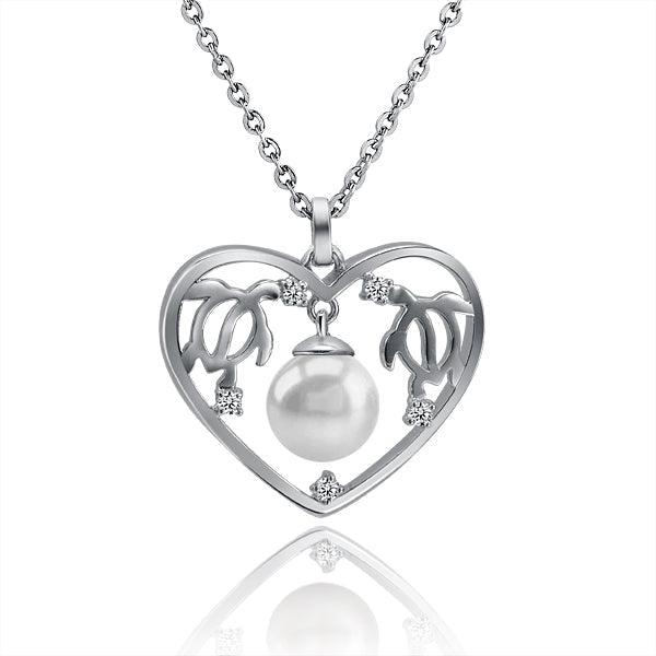 Pearl Honu Heart Pendant Pendant Island by Koa Nani Freshwater Pearl 