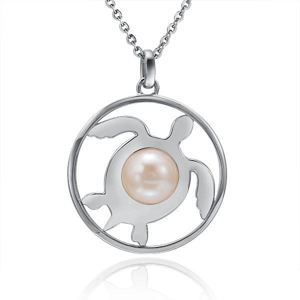 Pearl Honu Medallion Pendant Pendant Island by Koa Nani Akoya Pearl 
