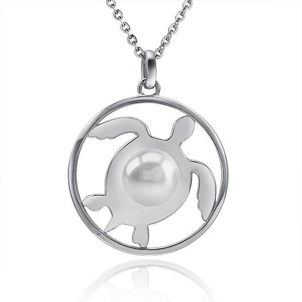 Pearl Honu Medallion Pendant Pendant Island by Koa Nani Freshwater Pearl 
