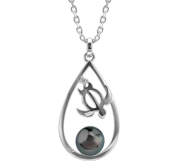 Pearl Honu Teardrop Pendant Pendant Island by Koa Nani Tahitian Pearl 