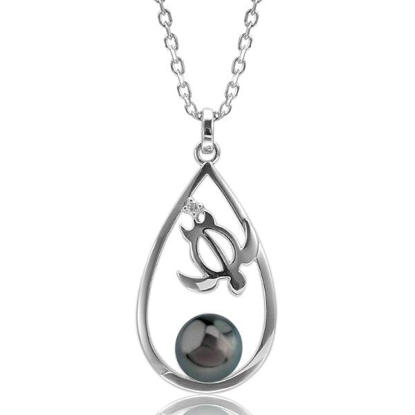 Pearl Honu Teardrop Pendant Pendant Island by Koa Nani Tahitian Pearl 