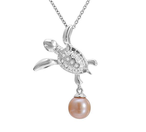 Pearl Keiki Honu Pendant Pendant Island by Koa Nani Akoya Pearl 