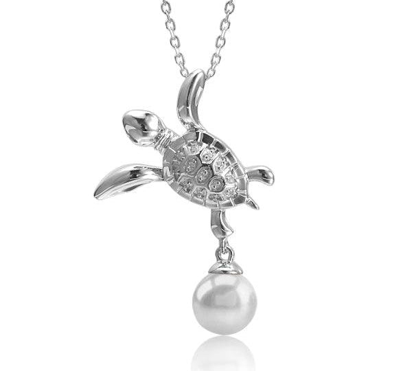 Pearl Keiki Honu Pendant Pendant Island by Koa Nani Freshwater Pearl 