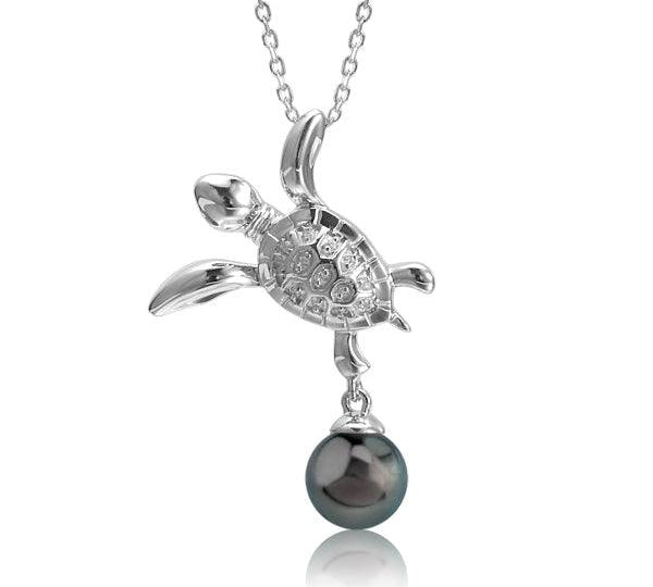 Pearl Keiki Honu Pendant Pendant Island by Koa Nani Tahitian Pearl 