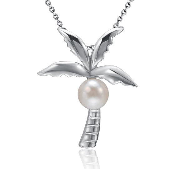 Pearl King Palm Tree Pendant Pendant Island by Koa Nani Akoya Pearl 