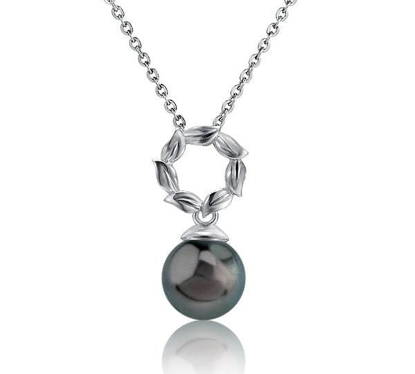 Pearl Maile Leaf Lei Pendant Pendant Island by Koa Nani Tahitian Pearl 