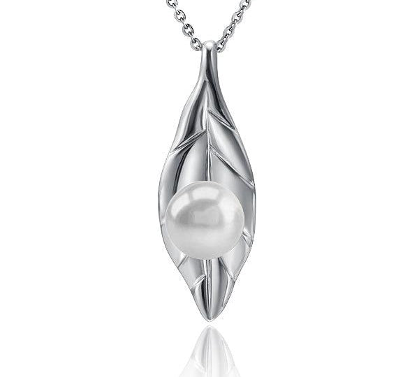 Pearl Maile Leaf Pendant Pendant Island by Koa Nani Freshwater Pearl 