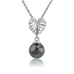 Pearl Monstera Leaf Pendant Pendant Island by Koa Nani Tahitian Pearl 