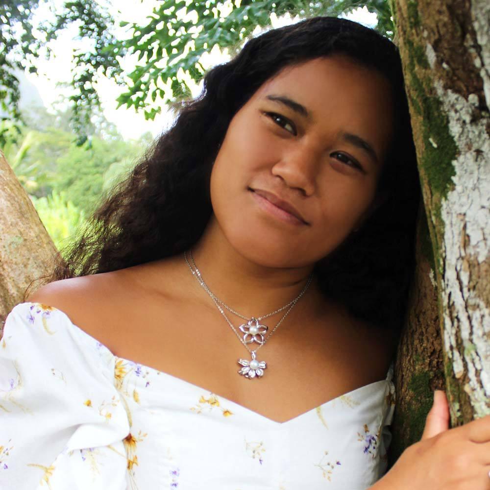 Pearl Naupaka Flower Pendant Pendant Island by Koa Nani 