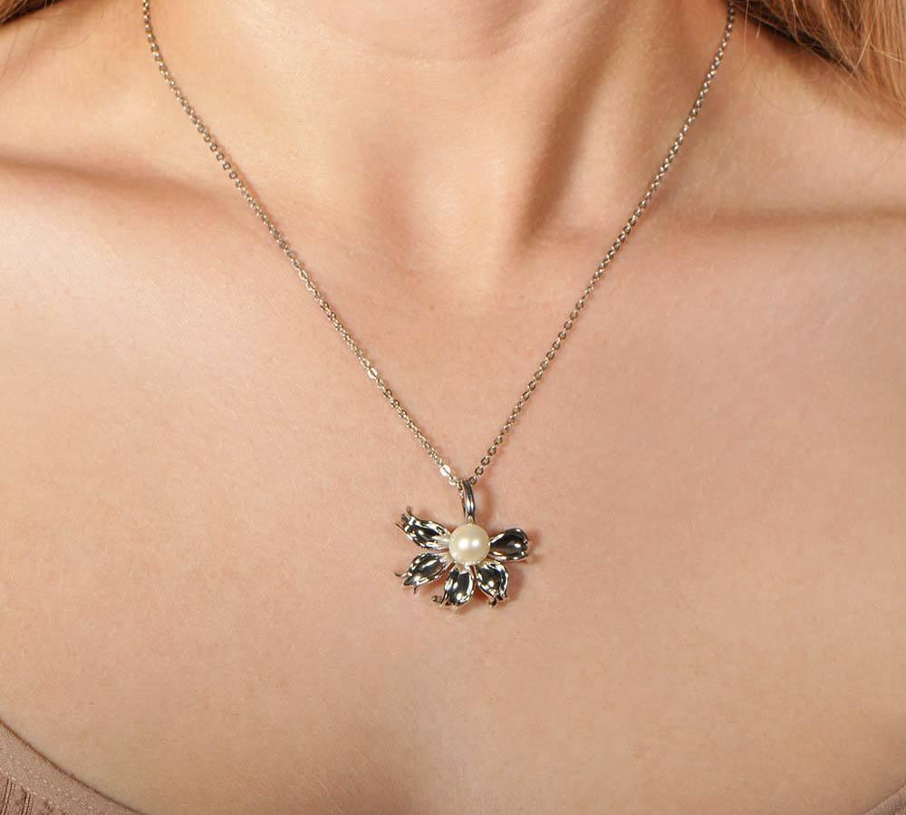 Pearl Naupaka Flower Pendant Pendant Island by Koa Nani 