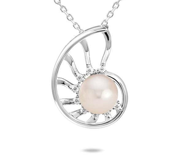 Pearl Nautilus Pendant Pendant Island by Koa Nani Freshwater Pearl 