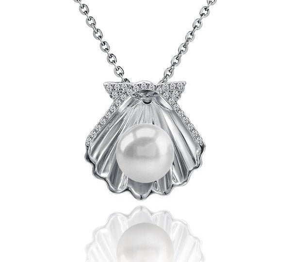Pearl Oyster Shell Pendant Pendant Island by Koa Nani Freshwater Pearl White Gold 