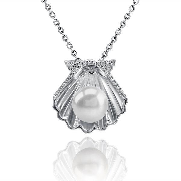 Pearl Oyster Shell Pendant Pendant Island by Koa Nani Freshwater Pearl White Gold 