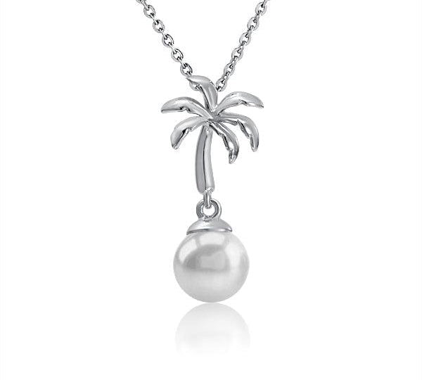 Pearl Palm Tree Pendant Pendant Island by Koa Nani Freshwater Pearl 