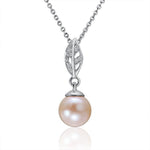 Pearl Pavé Maile Leaf Pendant Pendant Island by Koa Nani Akoya Pearl 