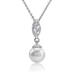 Pearl Pavé Maile Leaf Pendant Pendant Island by Koa Nani Freshwater Pearl 