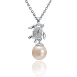Pearl Pavé Polynesian Honu Pendant Pendant Island by Koa Nani Akoya Pearl 