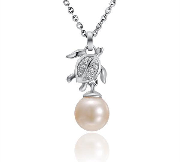 Pearl Pavé Polynesian Honu Pendant Pendant Island by Koa Nani Akoya Pearl 