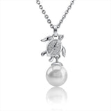 Pearl Pavé Polynesian Honu Pendant Pendant Island by Koa Nani Freshwater Pearl 