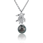 Pearl Pavé Polynesian Honu Pendant Pendant Island by Koa Nani Tahitian Pearl 