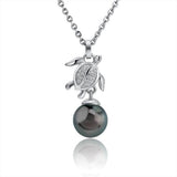 Pearl Pavé Polynesian Honu Pendant Pendant Island by Koa Nani Tahitian Pearl 