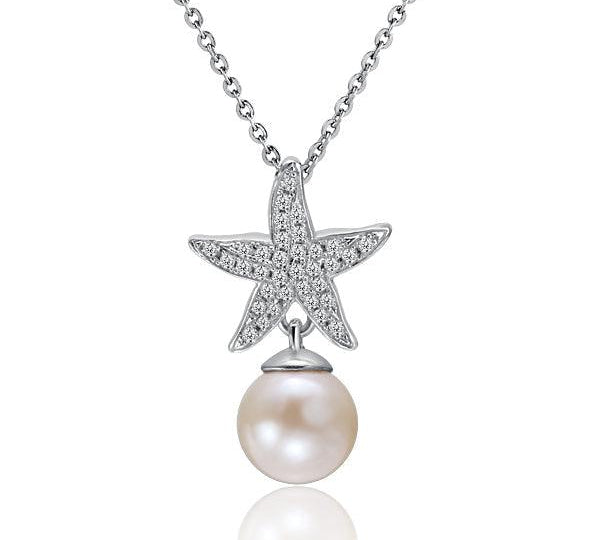 Pearl Pavé Sea Star Pendant Pendant Island by Koa Nani Akoya Pearl 
