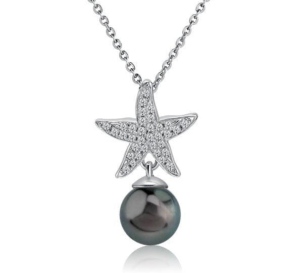 Pearl Pavé Sea Star Pendant Pendant Island by Koa Nani Tahitian Pearl 