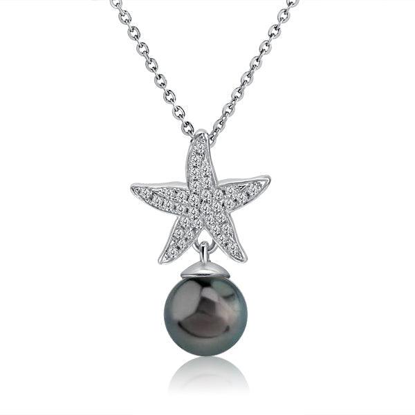 Pearl Pavé Sea Star Pendant Pendant Island by Koa Nani Tahitian Pearl 