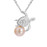 Pearl Pavé Swimming Honu Pendant Pendant Island by Koa Nani Akoya Pearl 