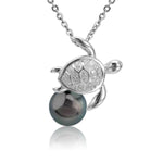 Pearl Pavé Swimming Honu Pendant Pendant Island by Koa Nani Tahitian Pearl 