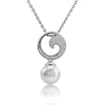 Pearl Pavé Wave Pendant Pendant Island by Koa Nani Freshwater Pearl 