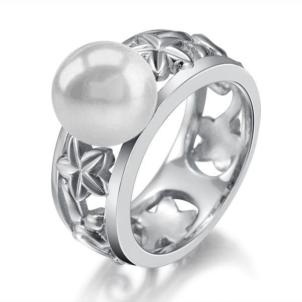 Pearl Pikake Lei Ring Ring Island by Koa Nani 9.0 Akoya Pearl 
