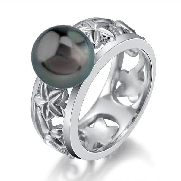 Pearl Pikake Lei Ring Ring Island by Koa Nani 5.0 Tahitian Pearl 