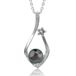 Pearl Plumeria Branch Pendant Pendant Island by Koa Nani Tahitian Pearl 