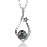 Pearl Plumeria Branch Pendant Pendant Island by Koa Nani Tahitian Pearl 