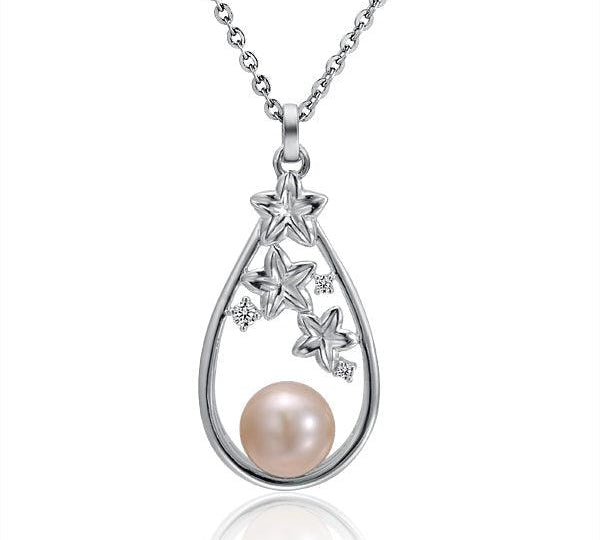 Pearl Plumeria Cluster Teardrop Pendant Pendant Island by Koa Nani Akoya Pearl 