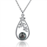 Pearl Plumeria Cluster Teardrop Pendant Pendant Island by Koa Nani Tahitian Pearl 