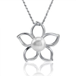 Pearl Plumeria Cut-out Pendant Pendant Island by Koa Nani Freshwater Pearl 