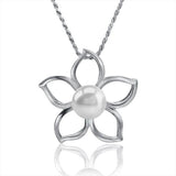 Pearl Plumeria Cut-out Pendant Pendant Island by Koa Nani Freshwater Pearl 