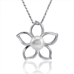 Pearl Plumeria Cut-out Pendant Pendant Island by Koa Nani Freshwater Pearl 