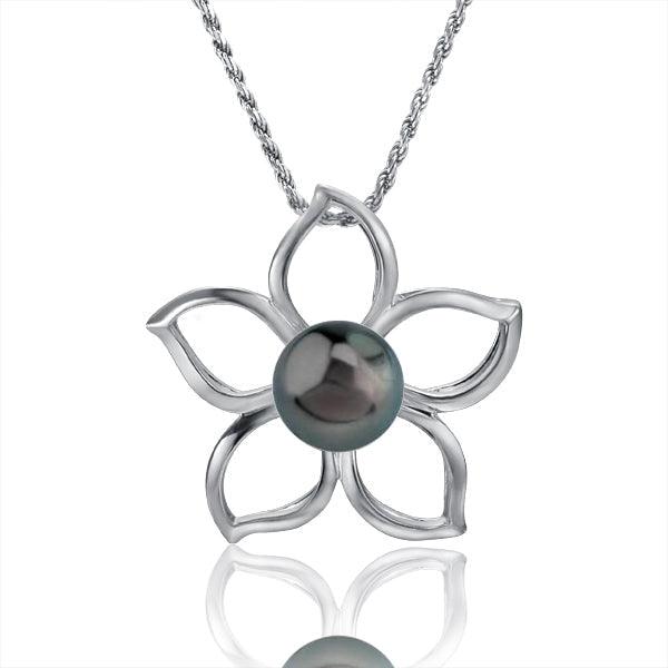 Pearl Plumeria Cut-out Pendant Pendant Island by Koa Nani Tahitian Pearl 