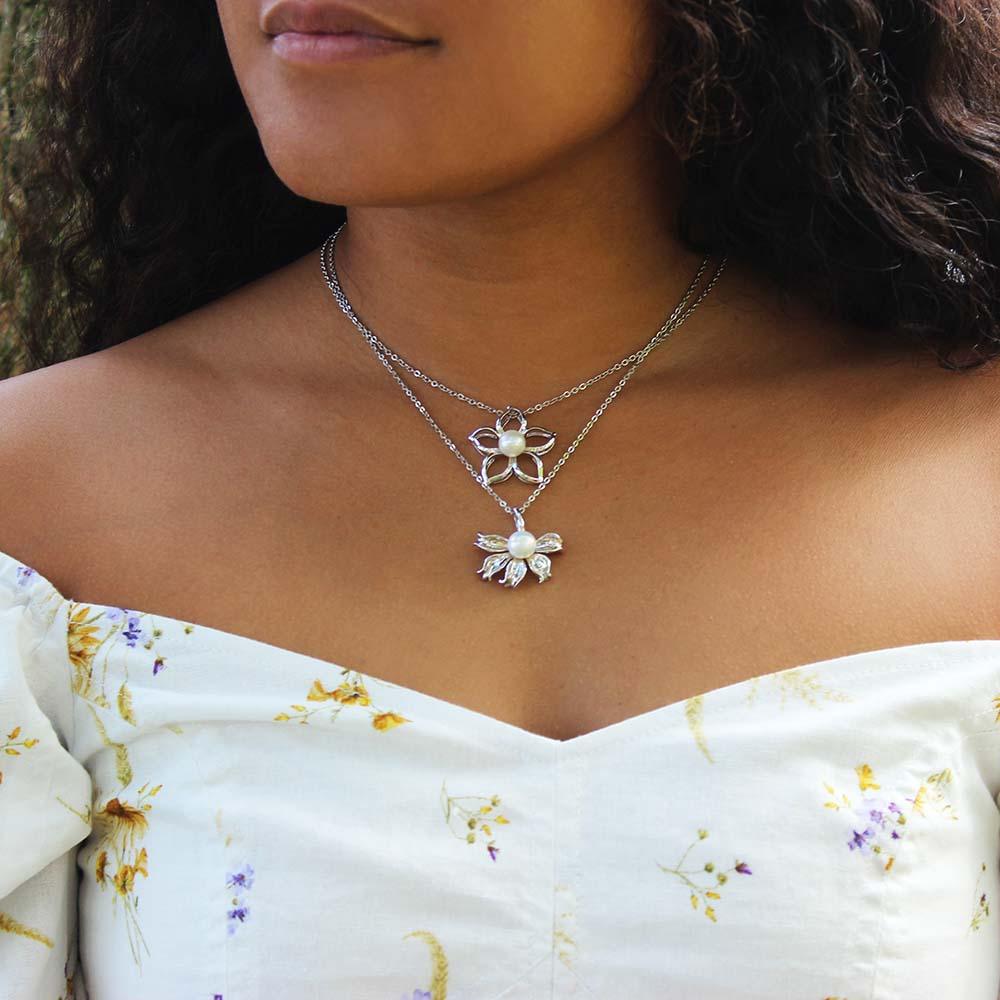 Pearl Plumeria Cut-out Pendant Pendant Island by Koa Nani 