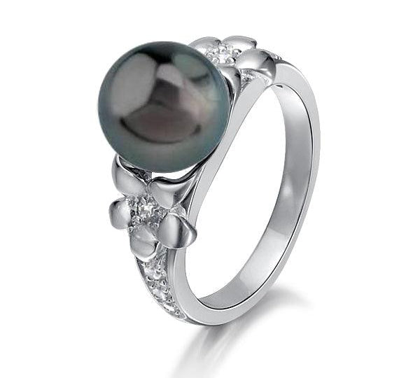 Pearl Plumeria Garden Ring Ring Island by Koa Nani 5.0 Tahitian Pearl 