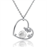 Pearl Plumeria Heart Pendant Pendant Island by Koa Nani 